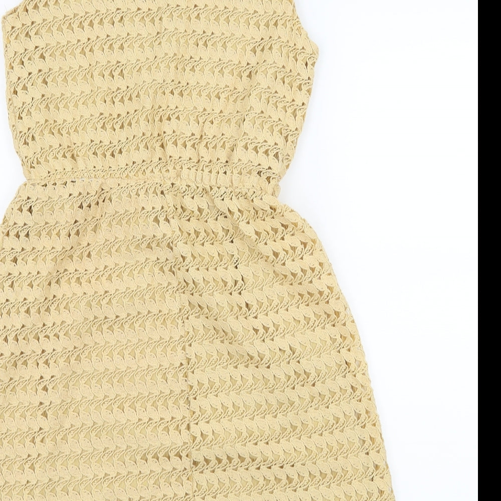 Johann Earl Womens Beige  Crochet Skater Dress  Size M
