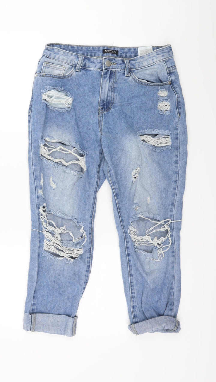 Nasty Gal Womens Blue Denim Straight Jeans Size 8 L22 in