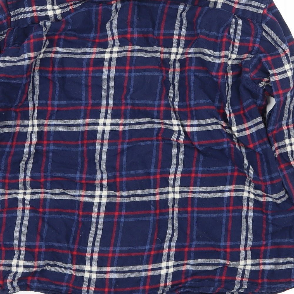 Uniqlo Boys Blue Plaid  Basic Button-Up Size 9-10 Years