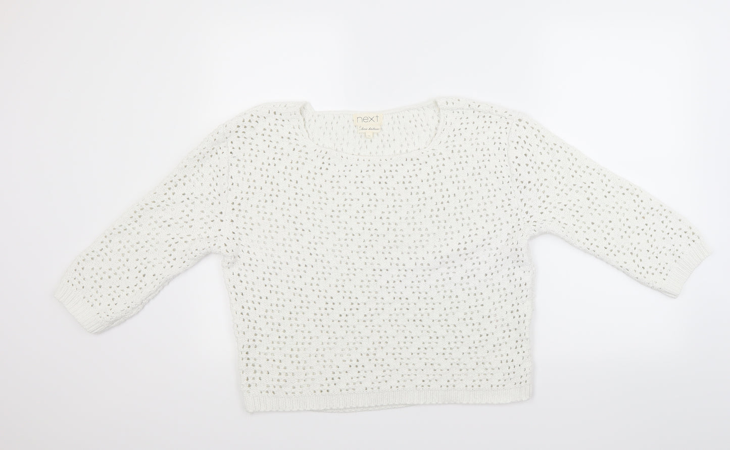 NEXT Womens White   Henley Jumper Size 14