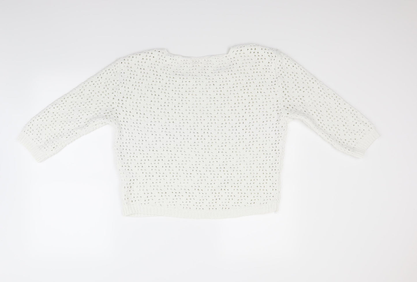 NEXT Womens White   Henley Jumper Size 14