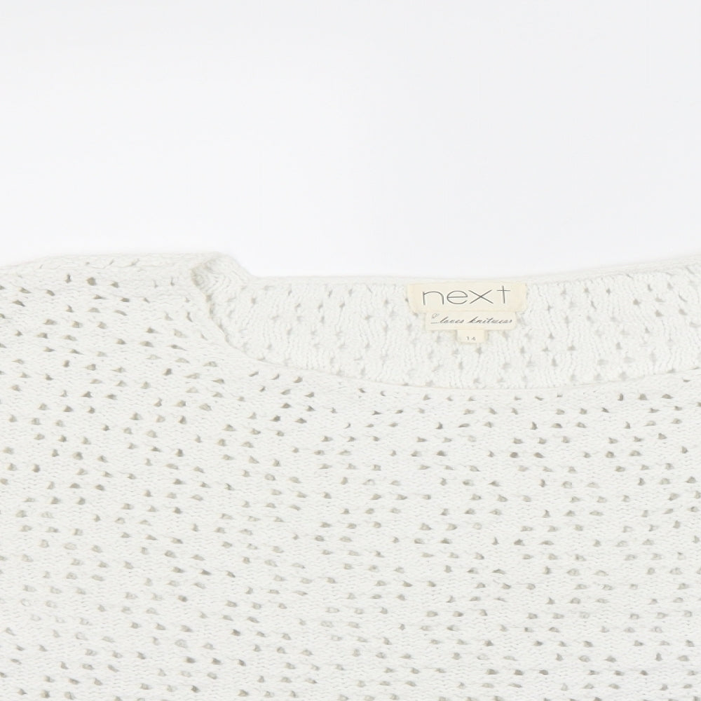 NEXT Womens White   Henley Jumper Size 14
