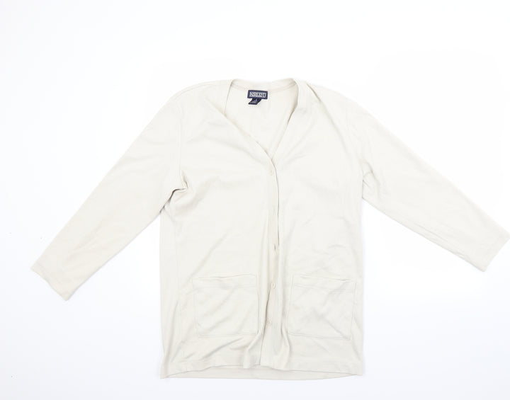 Lands end Womens Beige Cardigan Jumper Size S