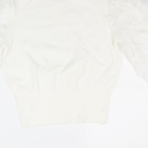 May Womens White   Pullover Jumper Size S