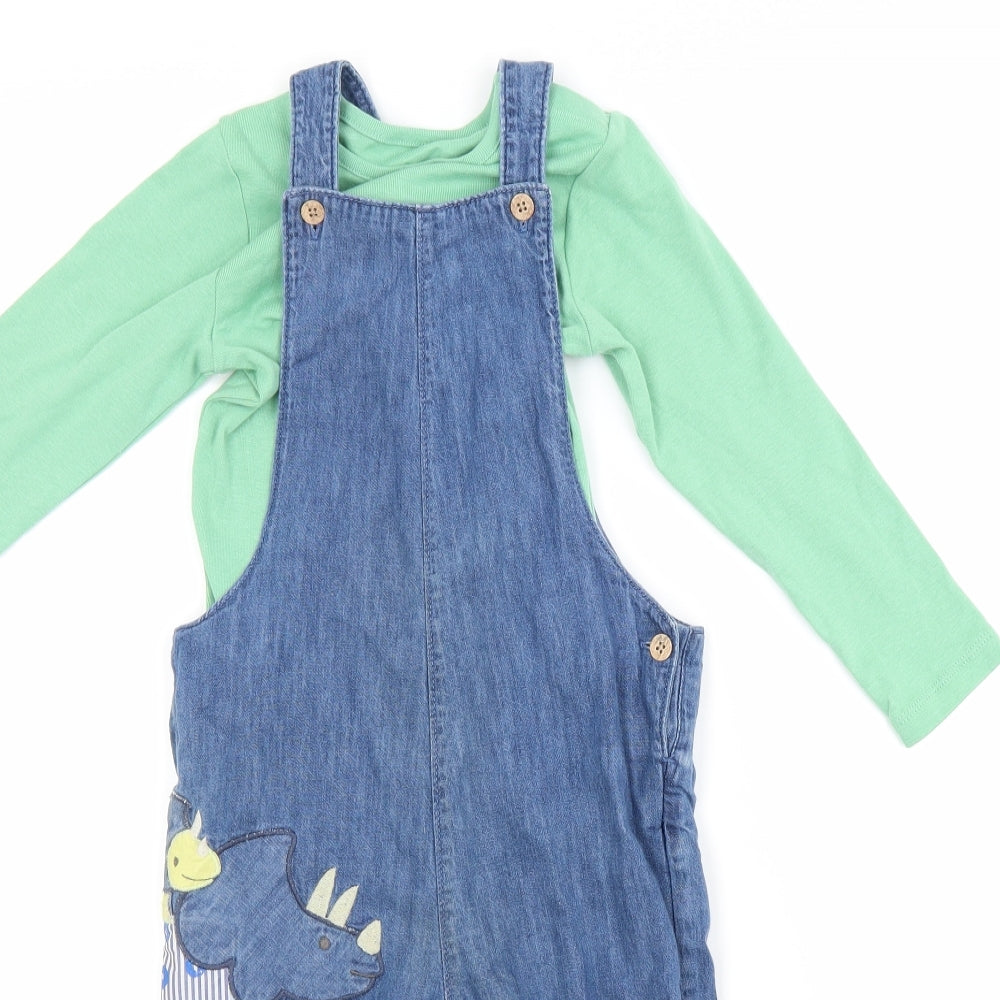 Marks and Spencer Boys Blue  Denim Dungarees Trousers Size 2-3 Years