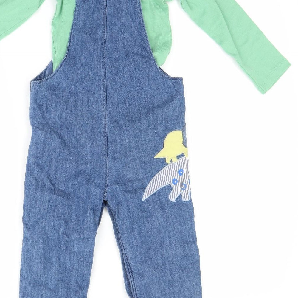 Marks and Spencer Boys Blue  Denim Dungarees Trousers Size 2-3 Years