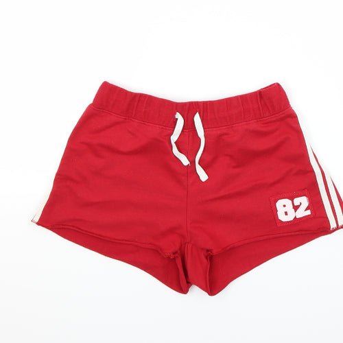 Active Girls Red Striped  Cut-Off Shorts Size 9-10 Years