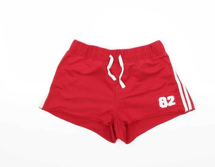 Active Girls Red Striped Cut-Off Shorts Size 9-10 Years
