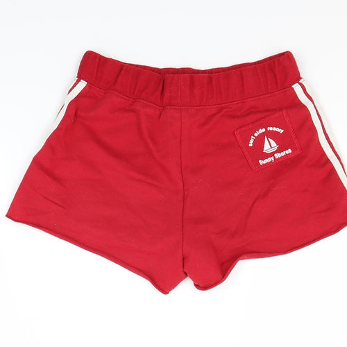 Active Girls Red Striped  Cut-Off Shorts Size 9-10 Years