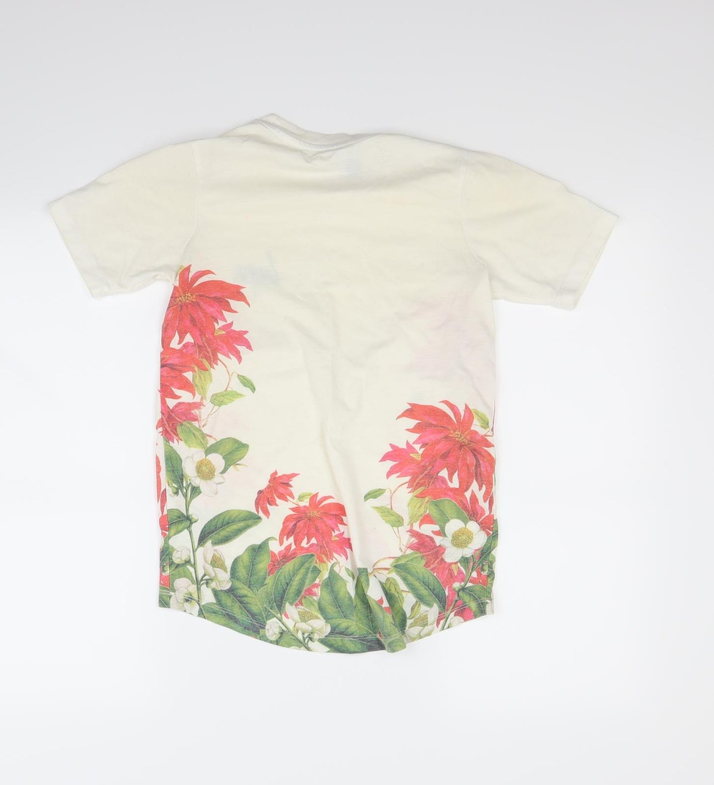 Hype Girls White Floral  Basic T-Shirt Size 11-12 Years