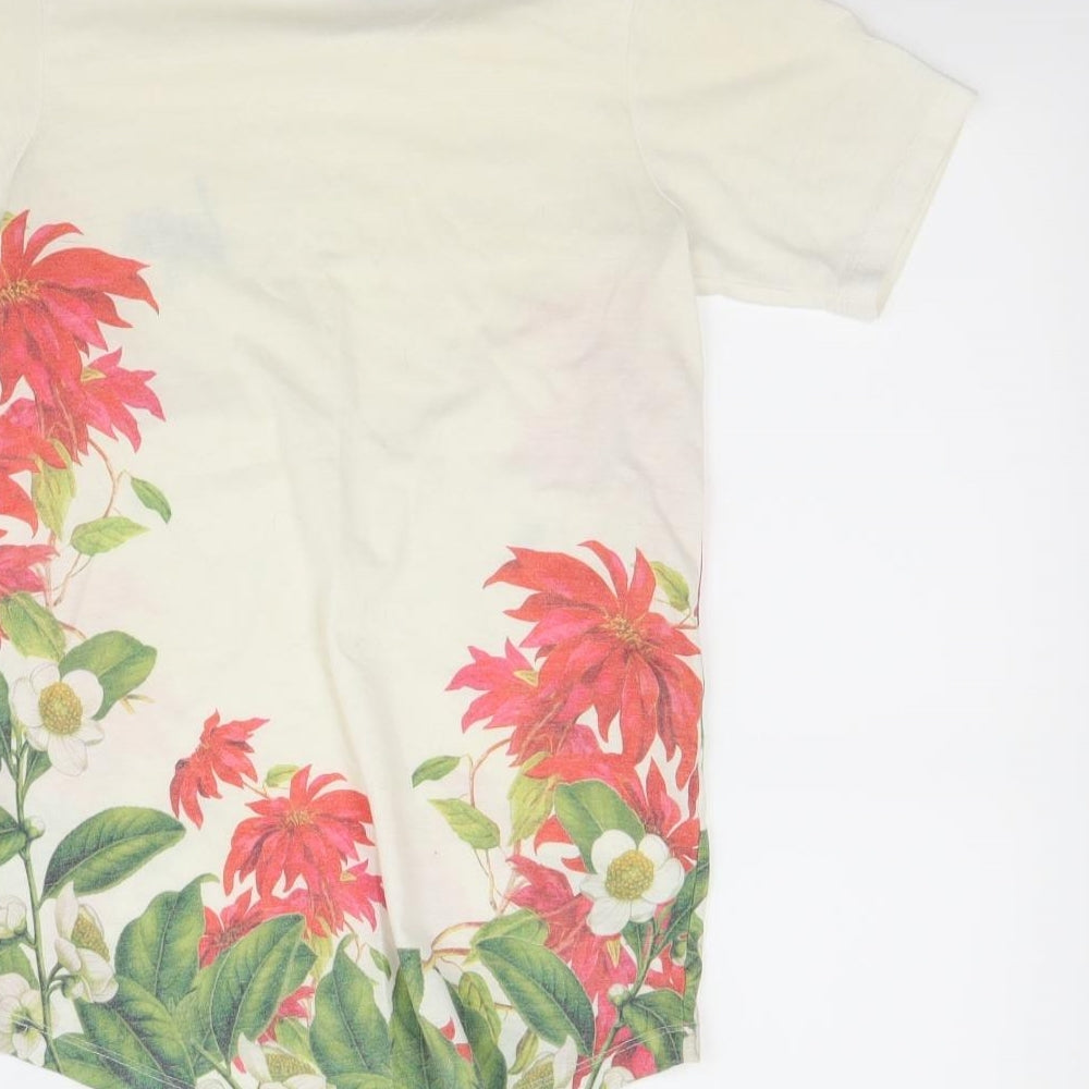 Hype Girls White Floral  Basic T-Shirt Size 11-12 Years