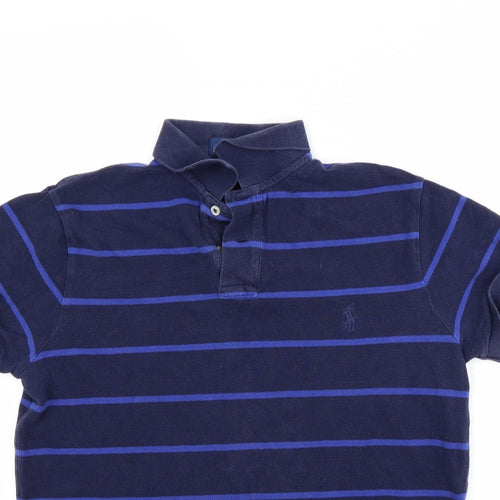 Polo Ralph Lauren Mens Blue Striped   Polo Size M