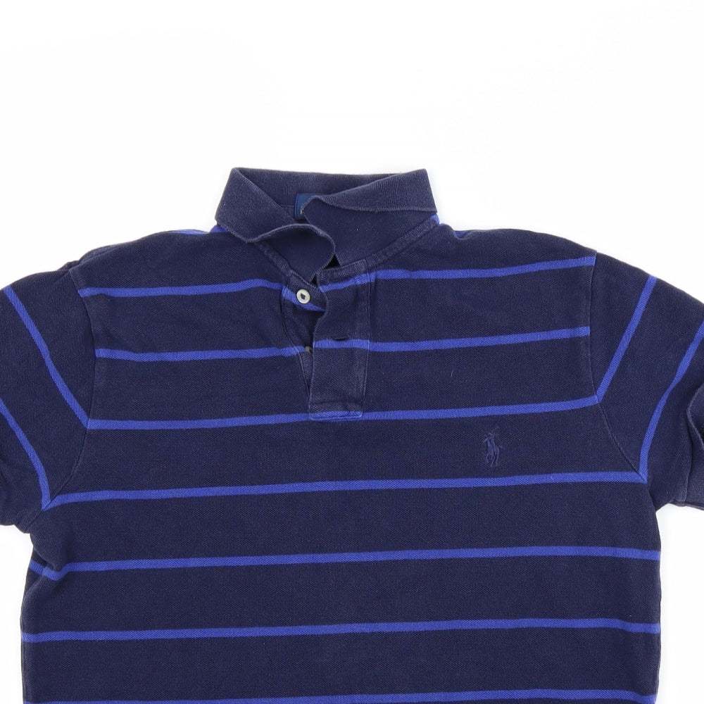 Polo Ralph Lauren Mens Blue Striped   Polo Size M