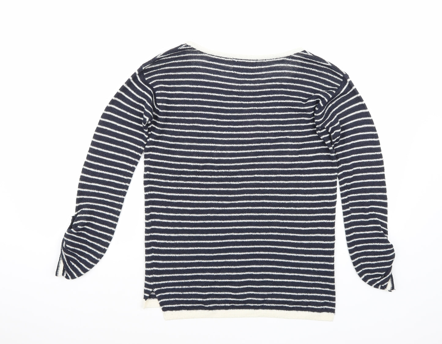 BSK Womens Blue Striped  Pullover Jumper Size M