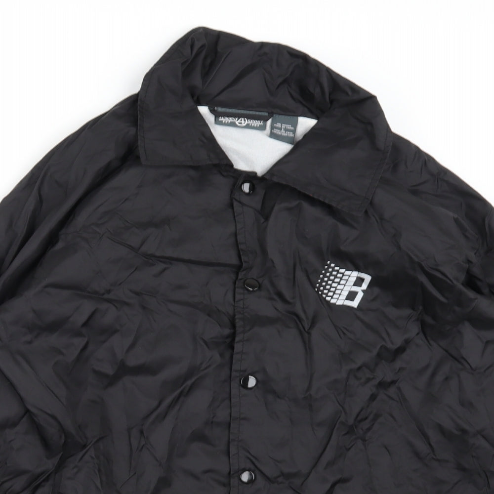 Auburn Sport Mens Black  Rayon Jacket Coat Size L