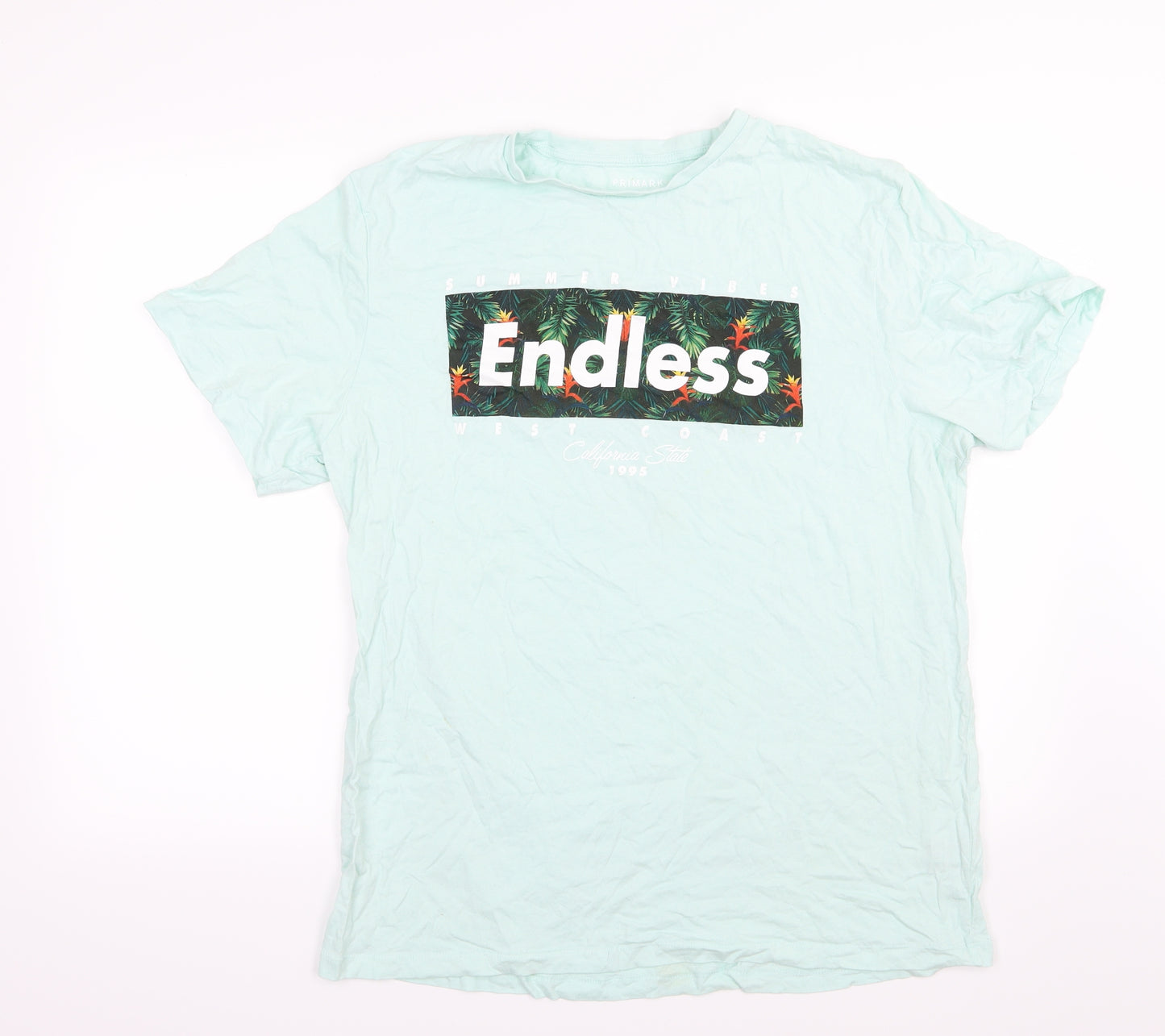 Primark Mens Green  Jersey  T-Shirt Size 2XL  - Summer Vibes