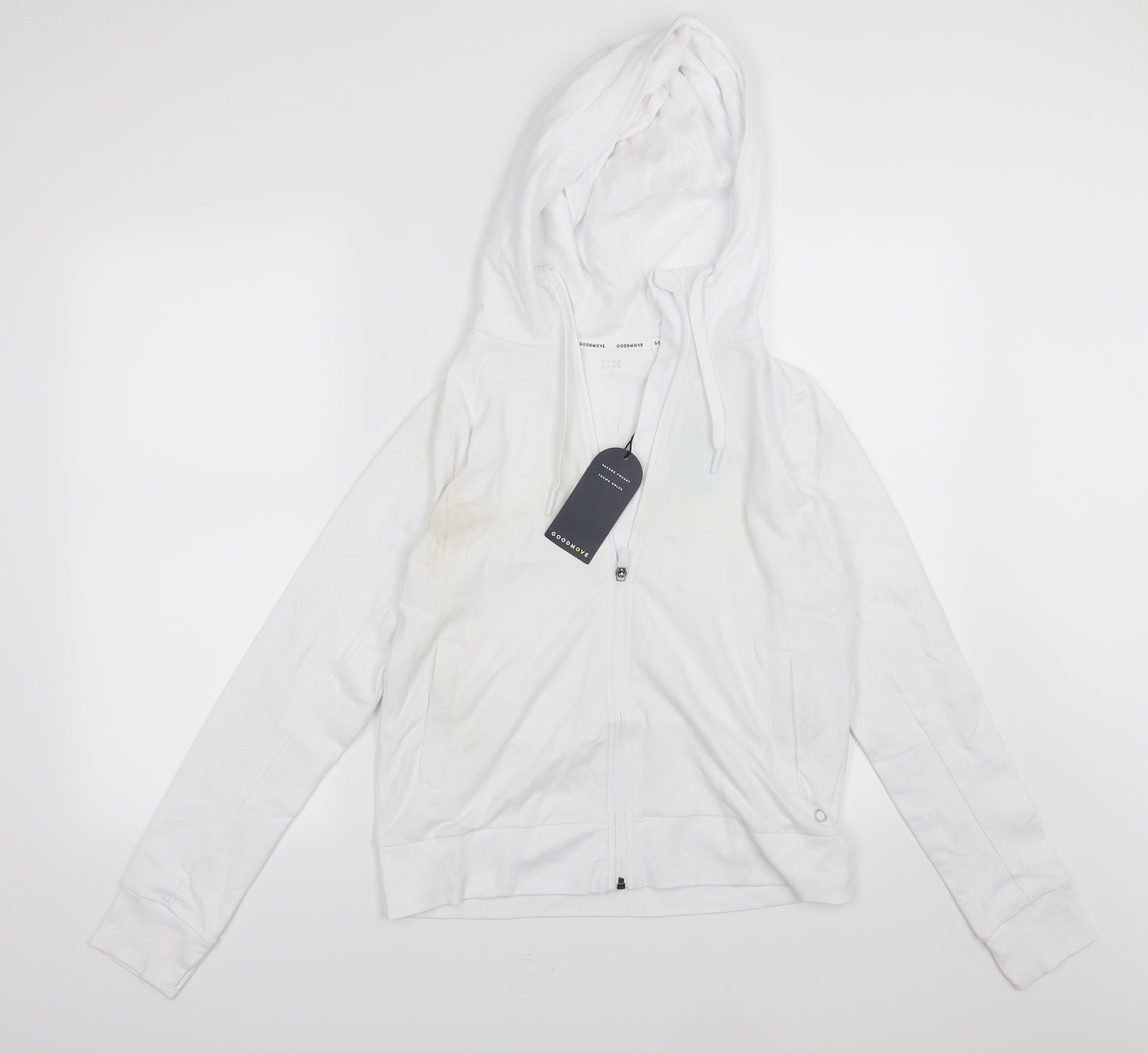 Marks and Spencer Womens White  Jersey Full Zip Hoodie Size 10