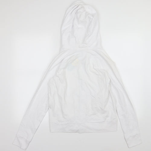 Marks and Spencer Womens White  Jersey Full Zip Hoodie Size 10