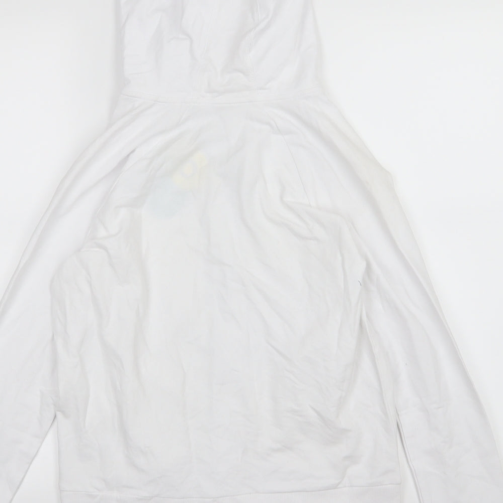 Marks and Spencer Womens White  Jersey Full Zip Hoodie Size 10