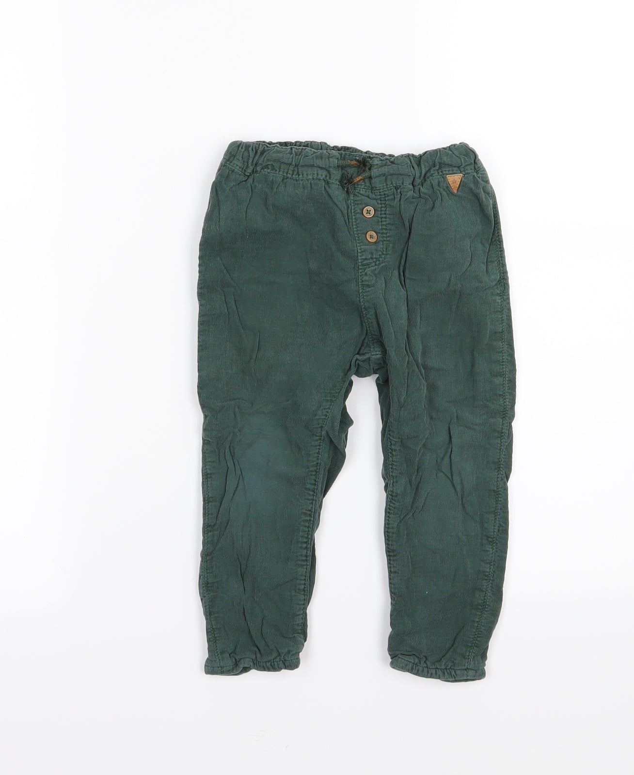 H&M Boys Green  Corduroy Jogger Trousers Size 18-24 Months