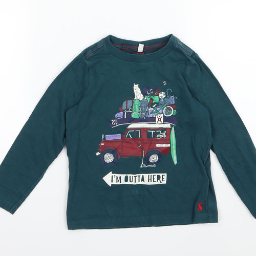 Joules Boys Green  Jersey Basic T-Shirt Size 4 Years  - Camping