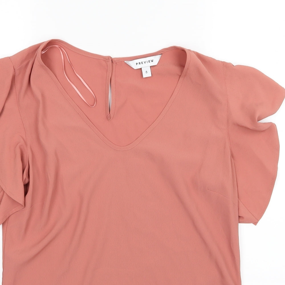 Preview Womens Brown  Chiffon Basic Blouse Size 8