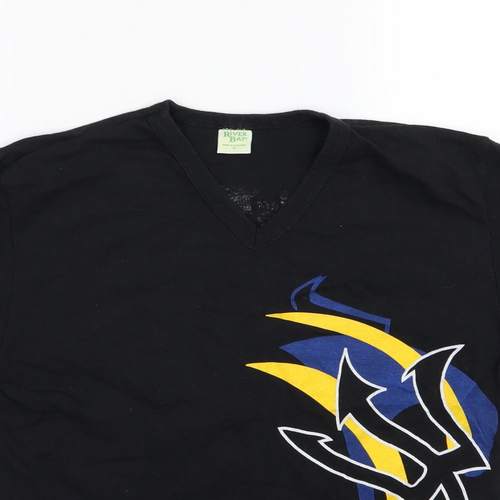 River Bay Womens Black  Jersey Basic T-Shirt Size M  - Bajan