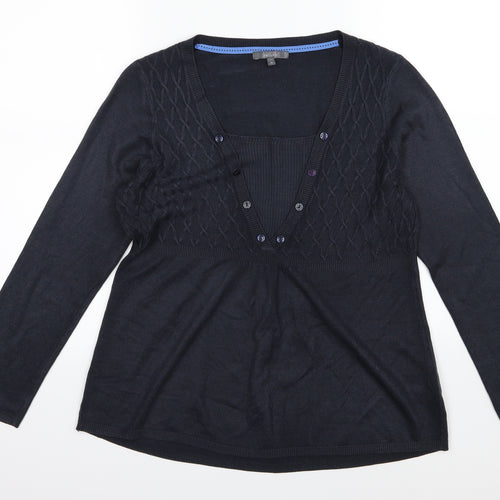 Per Una Womens Blue  Knit Pullover Jumper Size 16