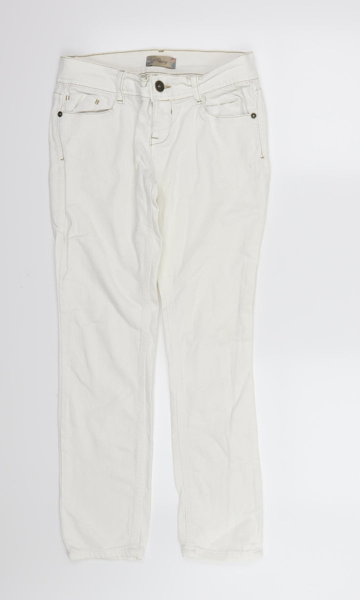 NEXT Womens White Denim Skinny Jeans Size 8 L27 in