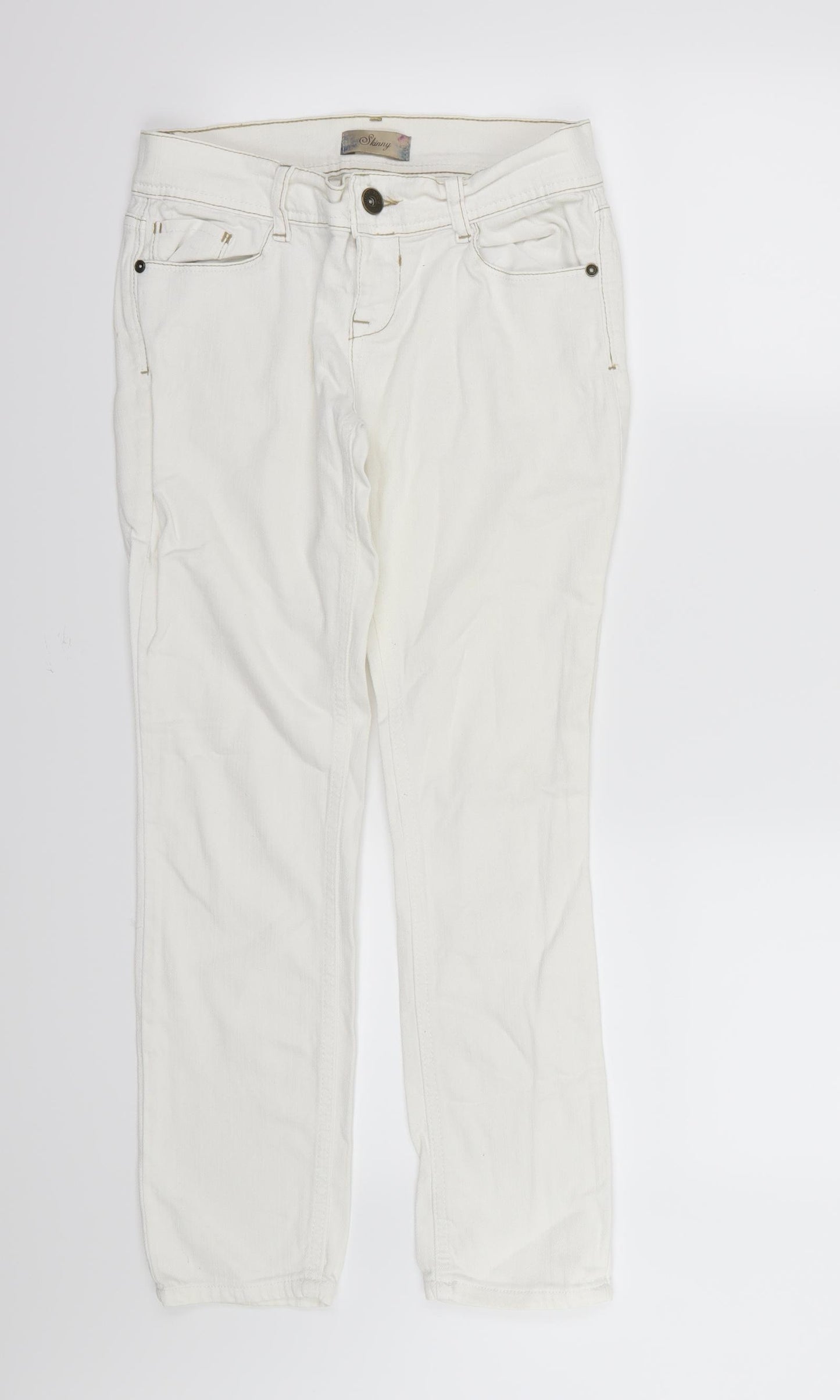 NEXT Womens White  Denim Skinny Jeans Size 8 L27 in