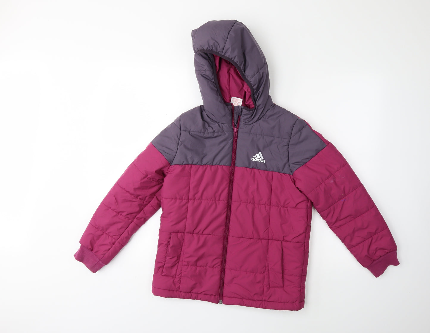 adidas Girls Purple   Puffer Jacket Coat Size 9 Years