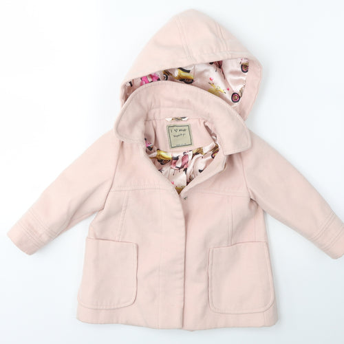NEXT Girls Pink   Overcoat Coat Size 2 Years