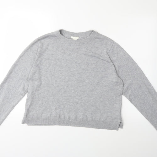 H&M Womens Grey  Knit Pullover Jumper Size L