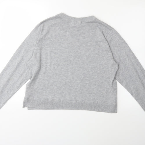 H&M Womens Grey  Knit Pullover Jumper Size L