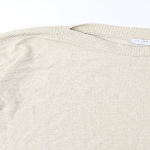 Papaya Womens Beige   Pullover Sweatshirt Size M