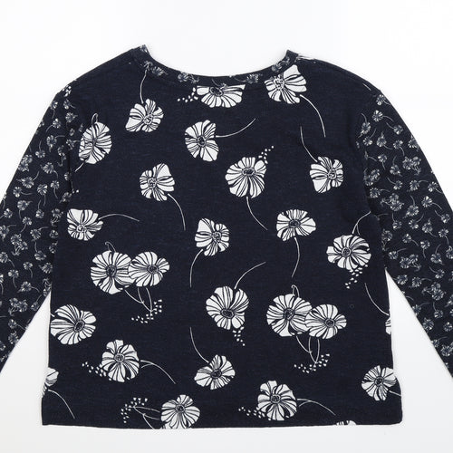 Marks and Spencer Womens Blue Floral  Pullover Sweatshirt Size 10