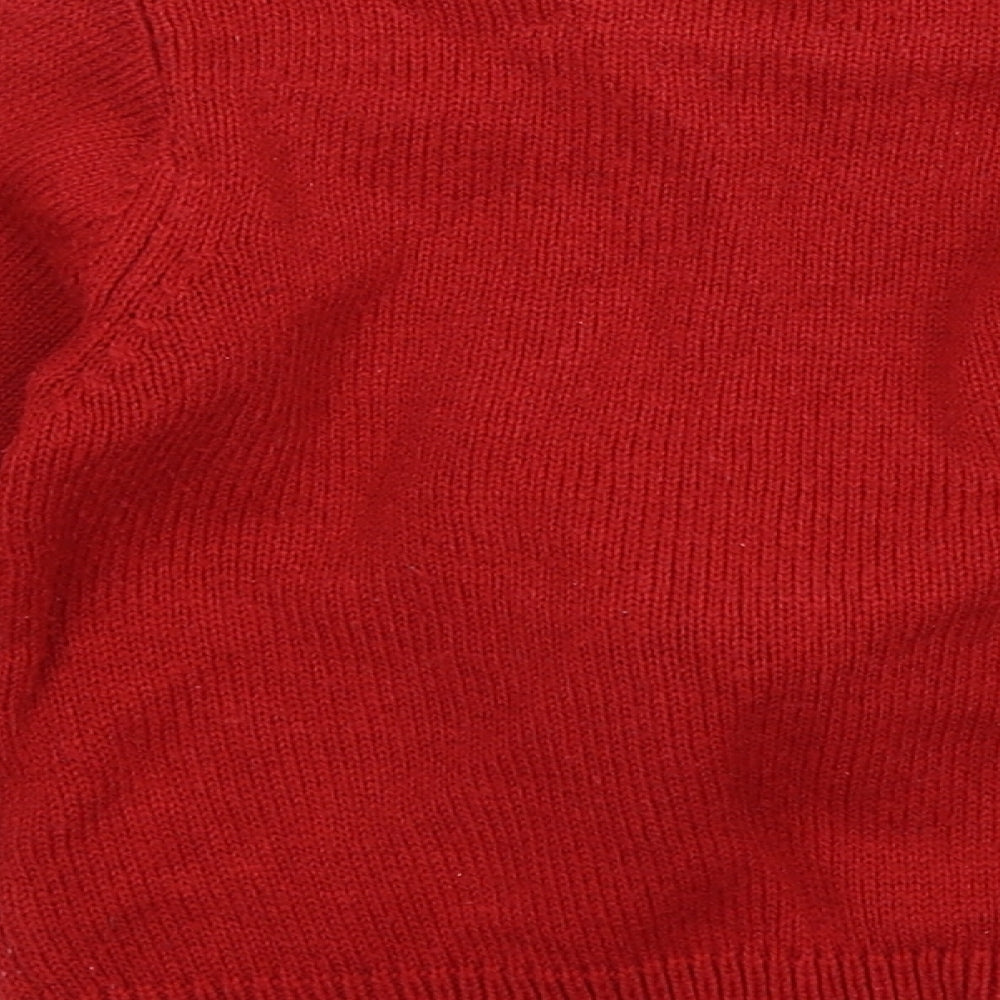 Cotton Traders Boys Red  Knit Pullover Jumper Size 3-4 Years  - Christmas