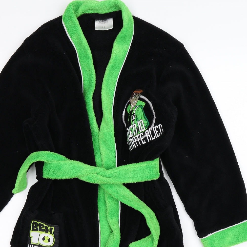 George Boys Black Chevron Fleece  Robe Size 10 Years  - Ben10