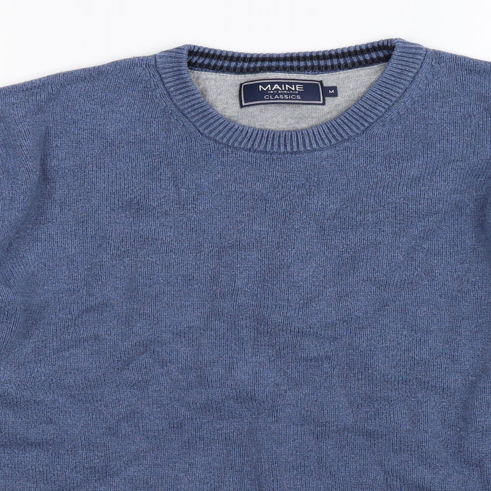 Maine Mens Blue  Knit Pullover Jumper Size M