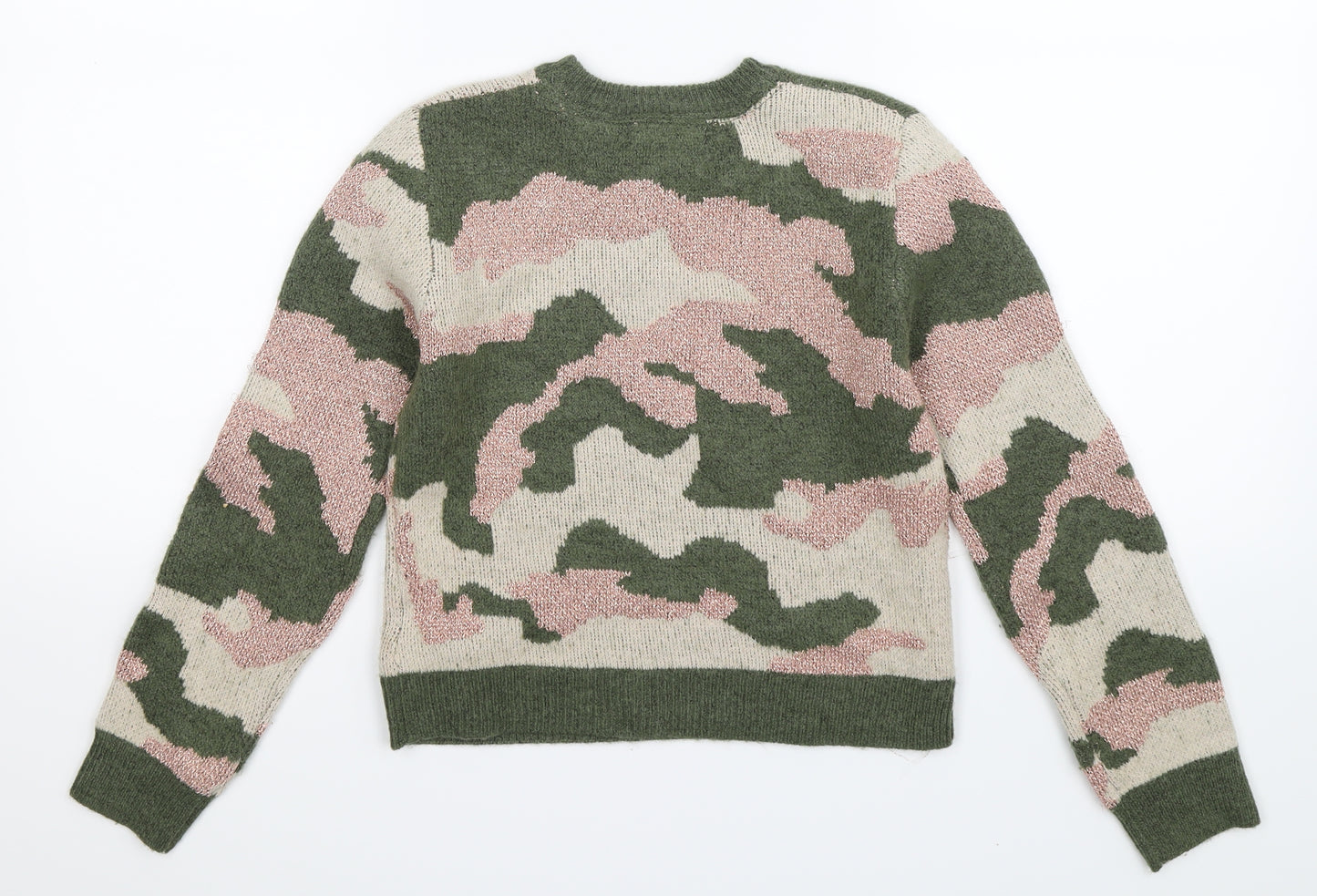 Primark Boys Multicoloured Camouflage Knit Pullover Jumper Size 9-10 Years