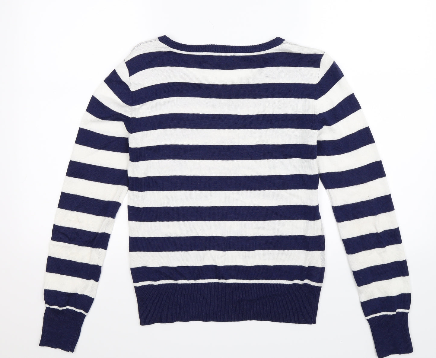 Peacocks Womens Blue Striped Knit Pullover Jumper Size 10