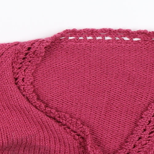 Preworn Girls Pink  Knit Cardigan Jumper Size S