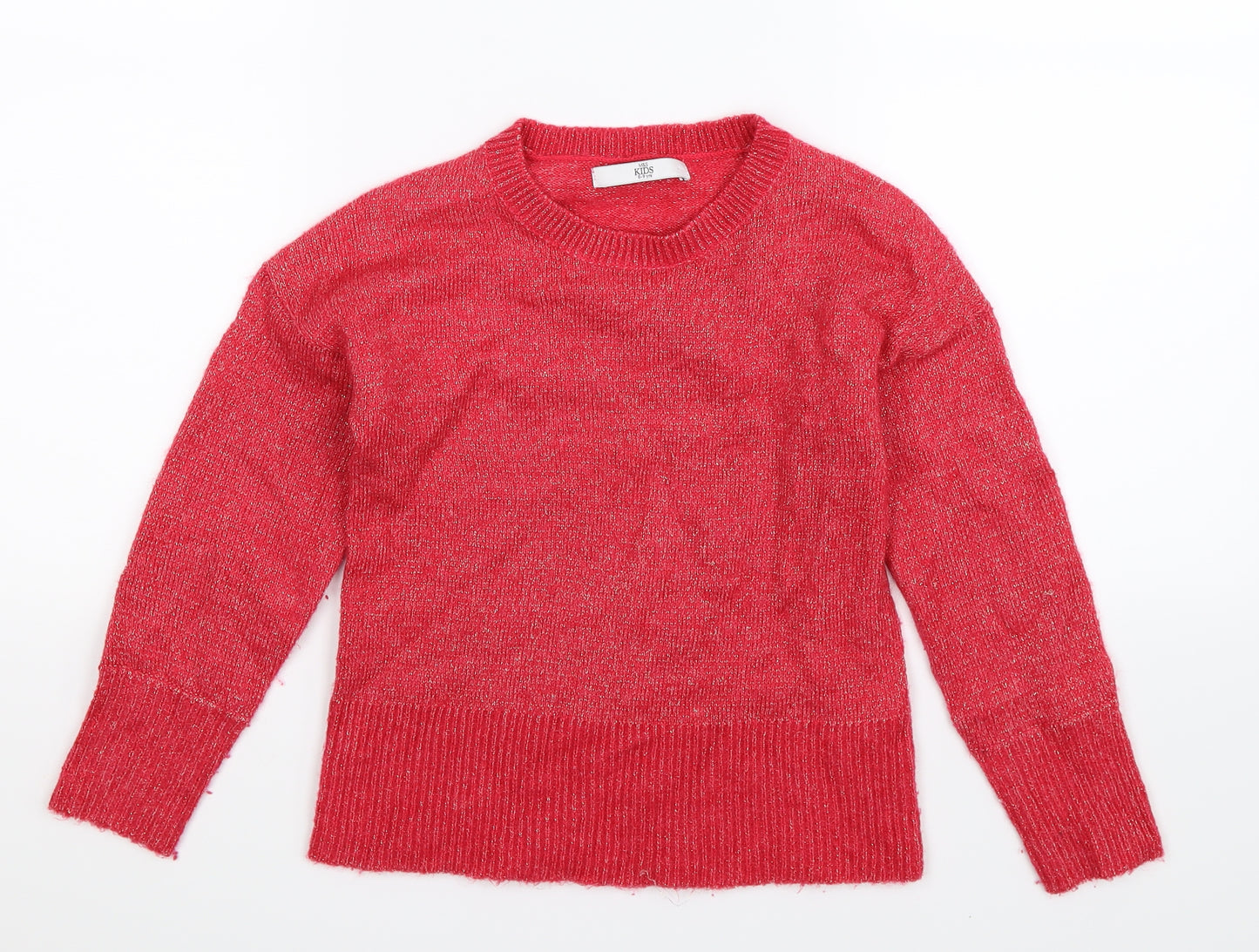 Marks and Spencer Girls Pink  Knit Pullover Jumper Size 8-9 Years