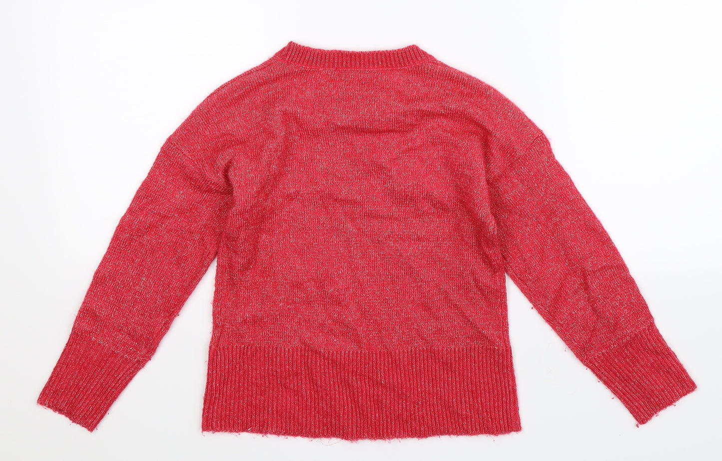 Marks and Spencer Girls Pink  Knit Pullover Jumper Size 8-9 Years