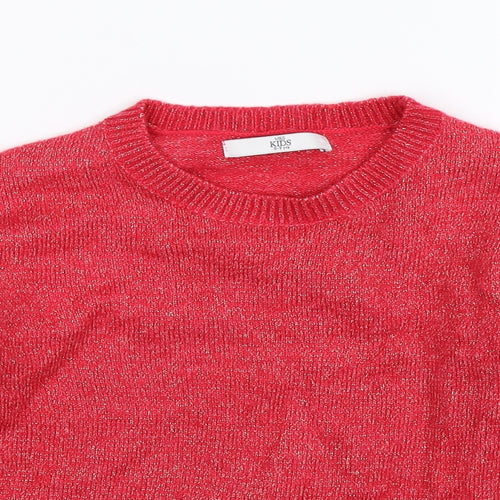Marks and Spencer Girls Pink  Knit Pullover Jumper Size 8-9 Years
