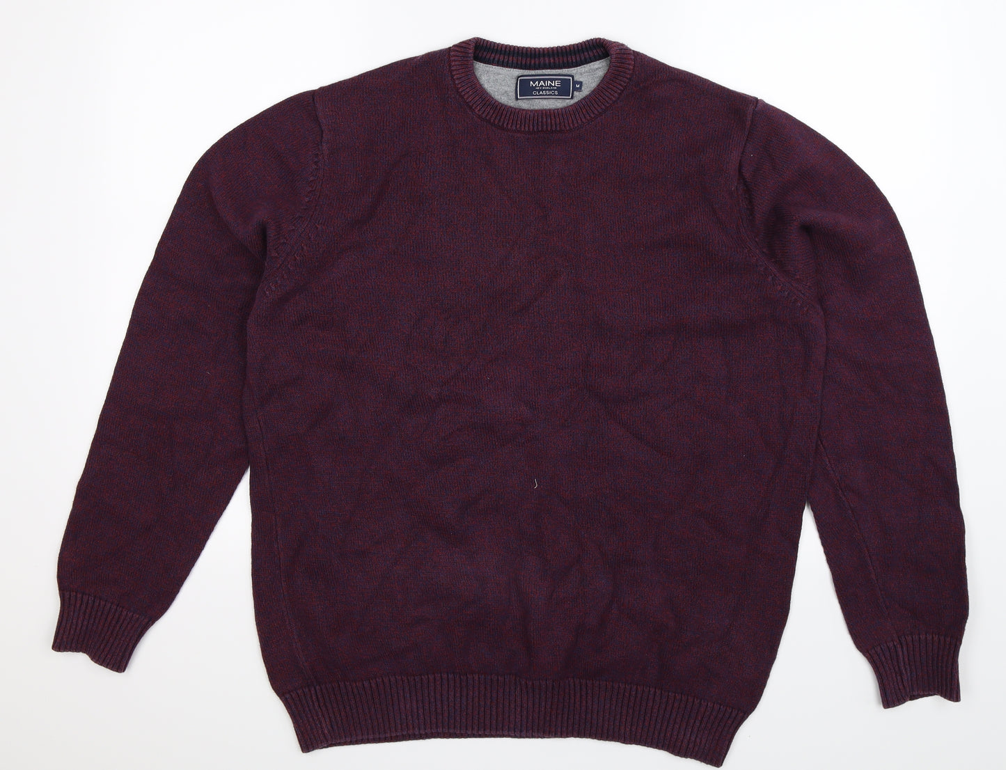Maine Mens Blue  Knit Pullover Jumper Size M