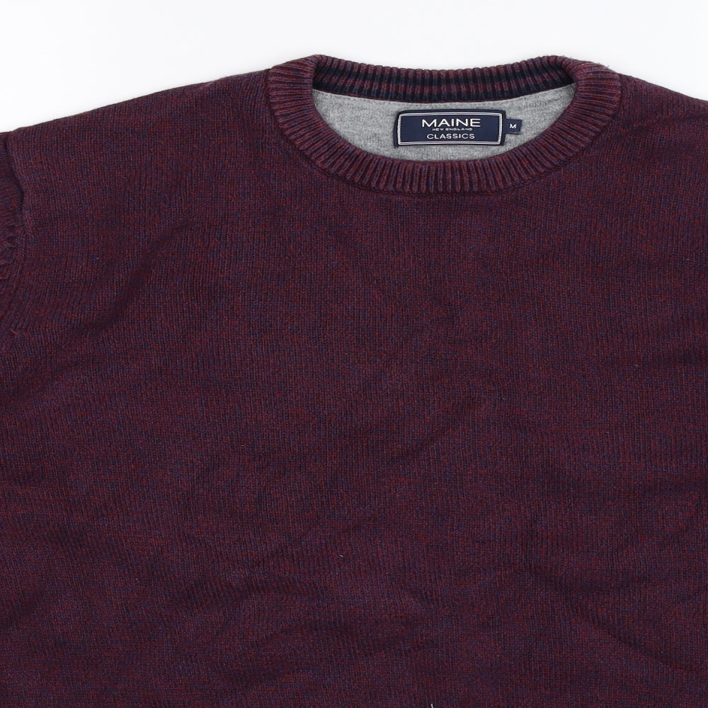 Maine Mens Blue  Knit Pullover Jumper Size M