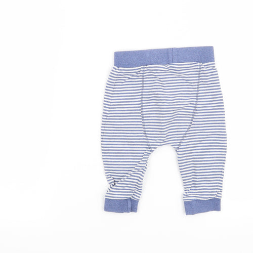 Mini Club Boys Blue Striped  Sweatpants Trousers Size 6-9 Months