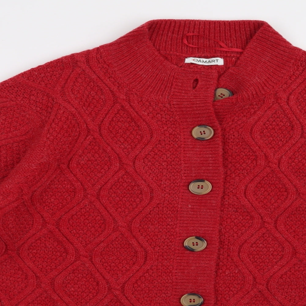 Damart Womens Red   Cardigan Jumper Size 14