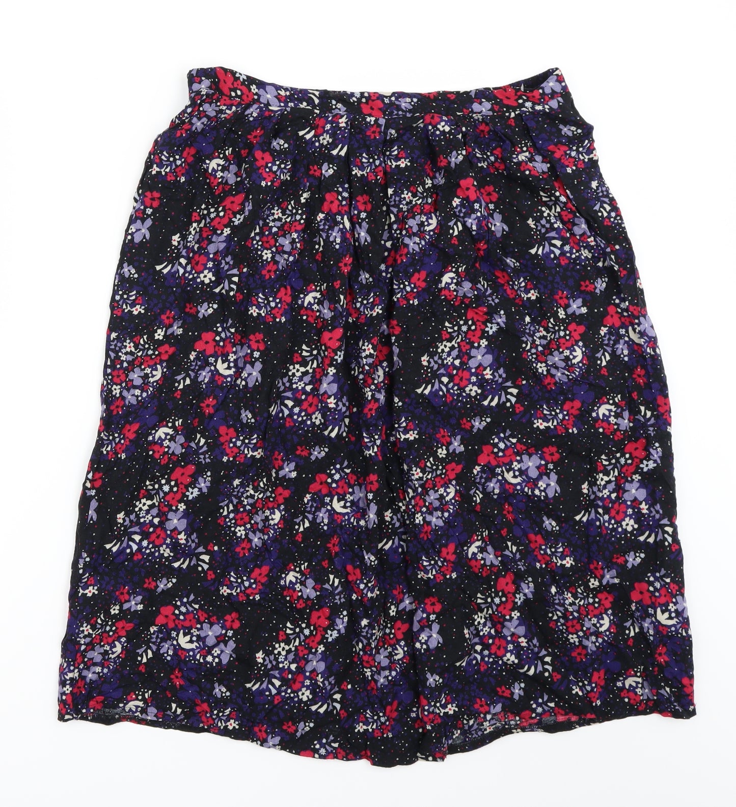BM Womens Black Floral  Flare Skirt Size 16